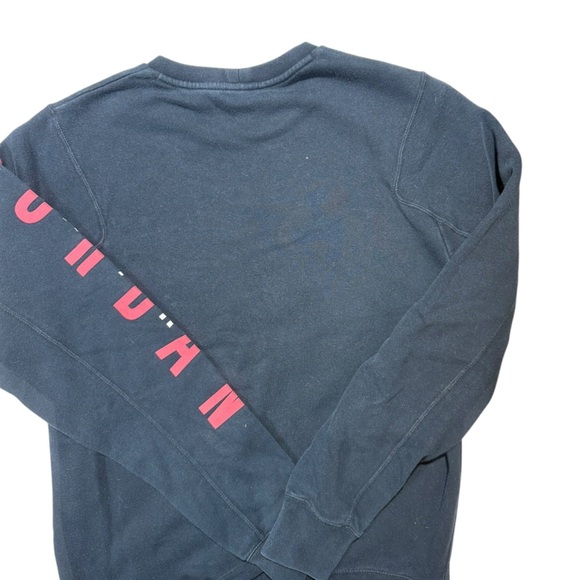 Men's Air Jordan Jumpman Black Spell-Out Sweatshirt M Heavy Nike NBA Sleeve Bull - Picture 3 of 12